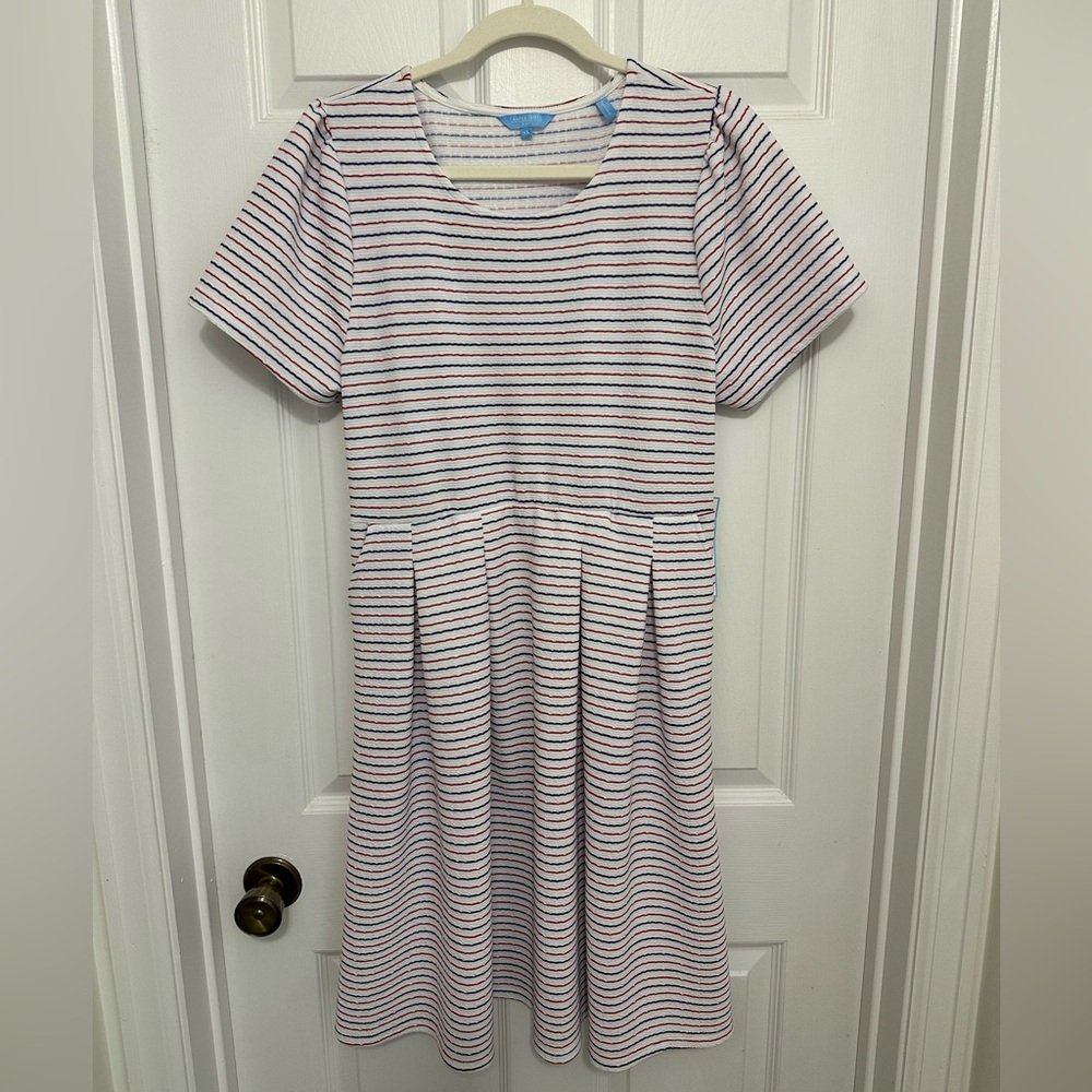 Draper James Red White and Blue Pleated A-Line Dress